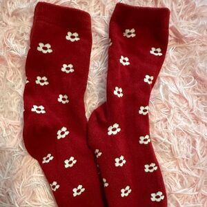 Red Flower Socks